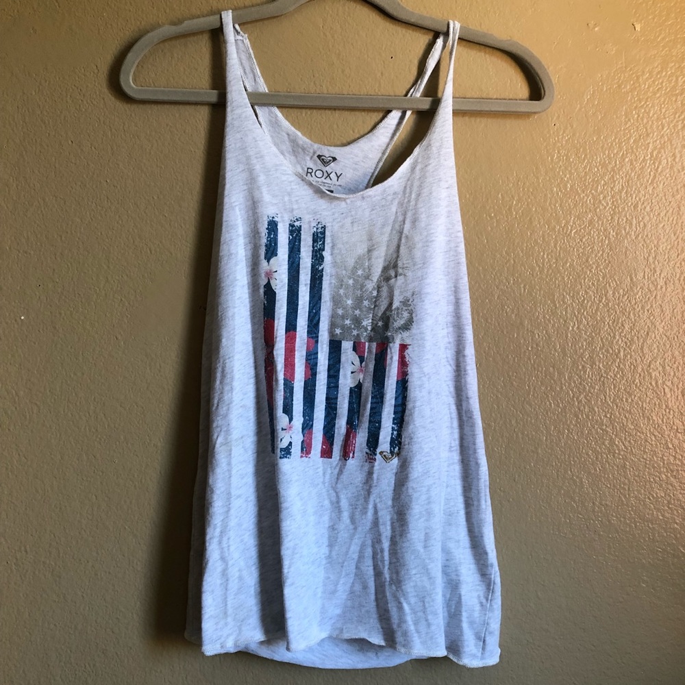 American flag racer back tank top Roxy